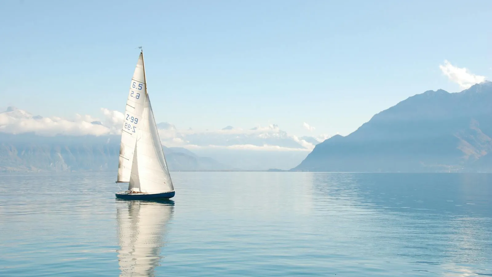 View from the bow of a sailing yacht
