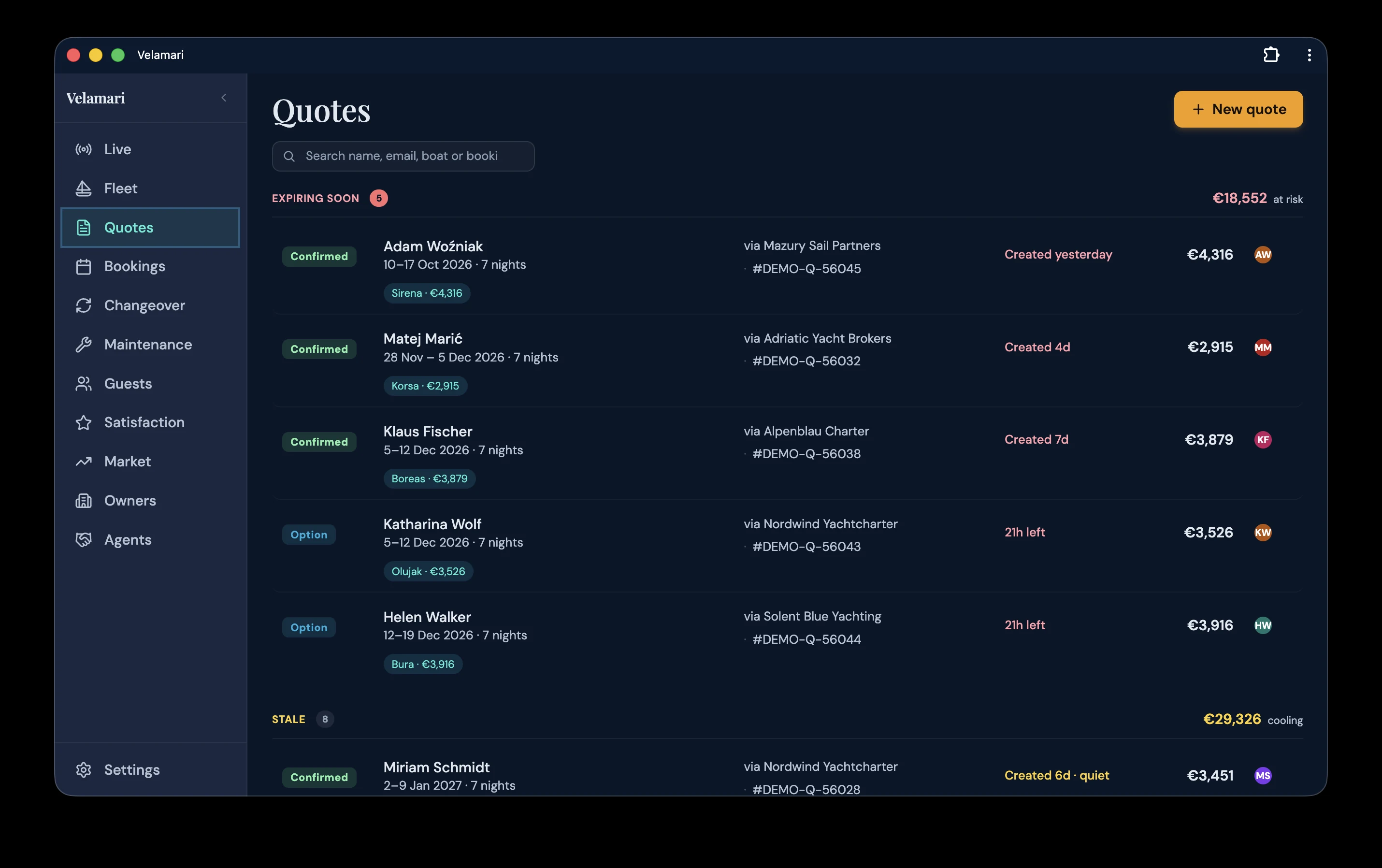 Quotes: Every quote out, with what has been paid against it.